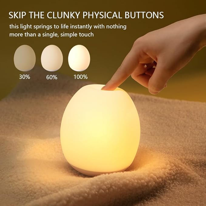 Silicone Baby Night Light 7 RGB Egg Night Light for Nursery, 3-Level Dimming Portable Nursery Night Lamp for Breastfeeding Kids Bedroom Gifts for Newborn Toddler Girls Boys,led christmas lights