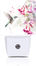 Night Light Hummingbird with Pink Flowers Night Lights Plug into Wall Smart Dusk to Dawn Sensor 0.5W Energy Efficient Led Lamp for Men Women Bedroom Bathroom Hallway Stairway Decor