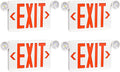 OSTEK 4 Pack Red LED Exit Sign with Emergency Lights, Two Adjustable Head Emergency Exit Lights with Battery Backup, Dual LED Lamp ABS Fire Resistance UL-Listed 120-277V