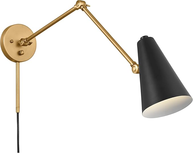 Kichler, Sylvia 1 Light Wall Sconce in Black and Natural Brass, 52486NBRB