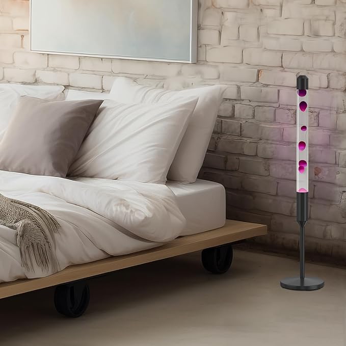 47.5-Inch Liquid Motion Lamp,Magma Lamp, Mood Relaxation Light，Suitable for Home Decoration, Living Room, Office, Bedroom, café (47.5 inch Purple Wax)
