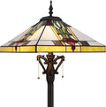 Tiffany Floor Lamp Tulip Flower Mission Style Stained Glass Standing Reading Light 16X16X64 Inch
