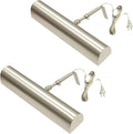 Royal Designs, Inc. Plug-in Picture Light, Gallery Lighting, 12 ft Cord with in-Line Hi/Low/Off Switch, PLP-2014-14-BN-2, Brushed Nickel, 14.75 Inches, Pack of 2