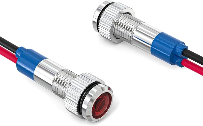 GASHER 5 PCS Energy Saving Indicator Light, LED Light 12V/24V/110V 20mA Panel Mount Light, Mounting Hole Size 6mm Red LED (110V)