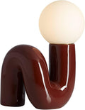360 Lighting Fondant 11 3/4" Small Mid Century Modern Accent Table Lamp Chocolate Brown Ceramic Single Glass White Shade Living Room Bedroom Bedside Nightstand House Office Home Reading