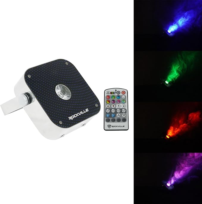 Rockville Mini RF1 V2 Silver Recharegable Wash Light, RGBWA+UV, 12 Watts, 4-Channel RF with Incldued Remote, 15 Hours Battery Life, Perfect for Parties, DJs, Events