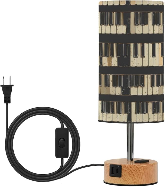 Table Lamp Piano Key Music Funny Bedroom Living Room Bedside Night Light Dimmable Home Decor 4.8x13.98in