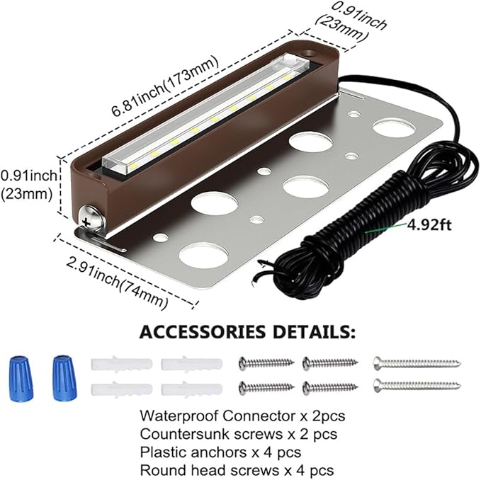 LED Retaining Wall Lights 8-Pack, 7 Inch 5W Hardscape Paver Lights, 5CCT 2200K-5000K, 270° Rotatable Low Voltage 12-24V Outdoor Step Lights, ETL Listed Landscape Lights for Deck Stairs Patio