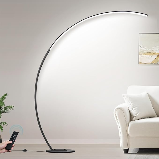 Dimmable LED Lamps for Living Room with 3 Color Temperatures, Ultra Bright 2000LM Arc Floor Lamps, Modern Standing Tall Lamp with Remote Control Reading Floor Lamp for Bedroom Office Classroom