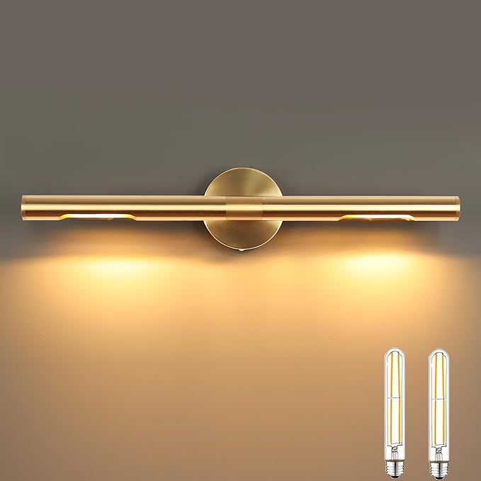Wall Sconces,Hardwired Wall Light 24" 3200K Gold Picture Light Rotatable 360° for Wall, Bathroom Vanity Lights for Artwork Poster Portrait Library Display