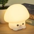 LED Squishy Animal Night Light - 2 Level Dimmable Nursery Lamp, Rechargeable Touch Lamp, Cute Dorm Decor - Perfect Boys Girls Gift (Cartoon Mushroom)