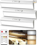 Motion Sensor Closet Lights, Eye Protection Design with Remote, 3 Color Temps & Dimmable, Rechargeable Magnetic Cabinet Lighting for Kitchen, Wardrobe, Shelf, Pantry