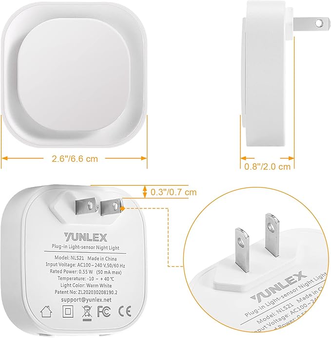 2 Pack Azure Night Light, Crisp Modern Glow with Dimmable Soft Light & Indirect Reflection, Auto Dusk to Dawn Sensor, Plug in LED Nightlight for Bathroom,Toilet, Kitchen Counter, Modern Decor