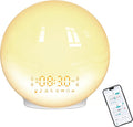 Smart Sunrise Alarm Clock with No Signup APP Control & Wake-Up Light, 4 Alarms, White Noise, FM Radio, Wireless Speaker, White