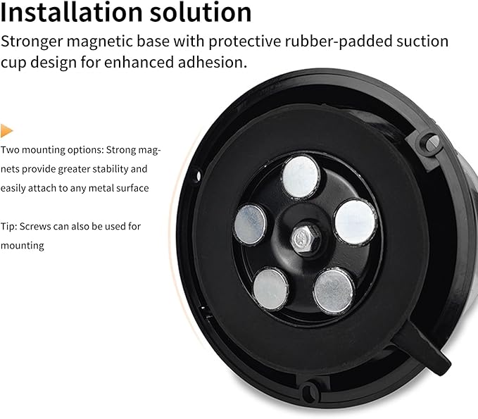 Round Roof Top Strobe Light - High Visibility 36 LED Strobe Light, Beacon Light with Magnetic & Rubber Base for Trucks, Construction Vehicles, Snow Plow & Emergency Vehicles (Amber)
