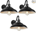 Outdoor Barn Light, 12'' Farmhouse Exterior Wall Mount Light, Outdoor Indoor Wall Sconce, Exterior Porch Lighting Fixture, Industrial Outside Black Lantern for Entryway Garage, 3 Pack