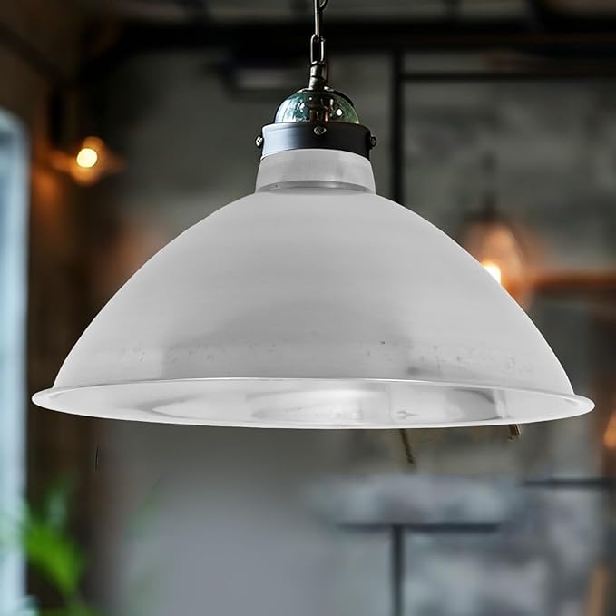 Industrial Cone Metal Lamp Shade Stainless Steel Hanging Replacement for Porch Home Light Fixtures Easy-clean Lampshade with Modern Industrial Style