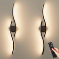 hunhun Battery Operated Wall Sconces Set of Two, Wireless Wall Sconce with Remote Control, Black Rechargeable Sconces 3000K-6500K, RGB Dimmable Wall Lights for Living Room, Hallway, Bedroom (2 Pack)