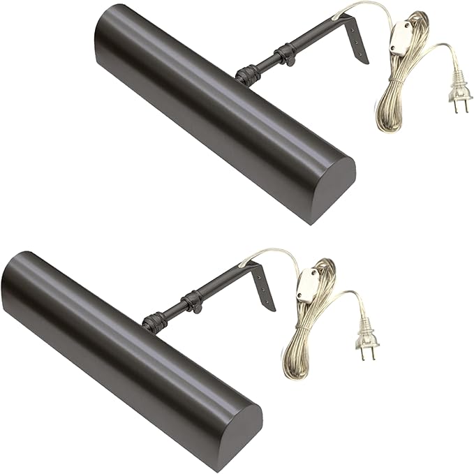 Royal Designs, Inc. Plug-in Picture Light, Gallery Lighting, 12 ft Cord with in-Line Hi/Low/Off Switch, PLP-2012-12-ORB-2, Oil Rubbed Bronze, 12.75 Inches, Pack of 2