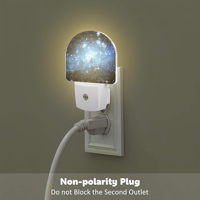 Galaxy Space with Stars Night Light, Deep Universe Nebula Dusk to Dawn Night Light Plug in,0.5w Energy Saving Sleep Friendly NightLight for Kids Boys Girls Home Decor