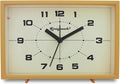 Analog Alarm Clock, 6 inch Silent Non Ticking Small Clock with Night Light, Battery Operated Simply Design for Bedroom, Bedside, Living Room, Room Decor, Desk, Table (Yellow)