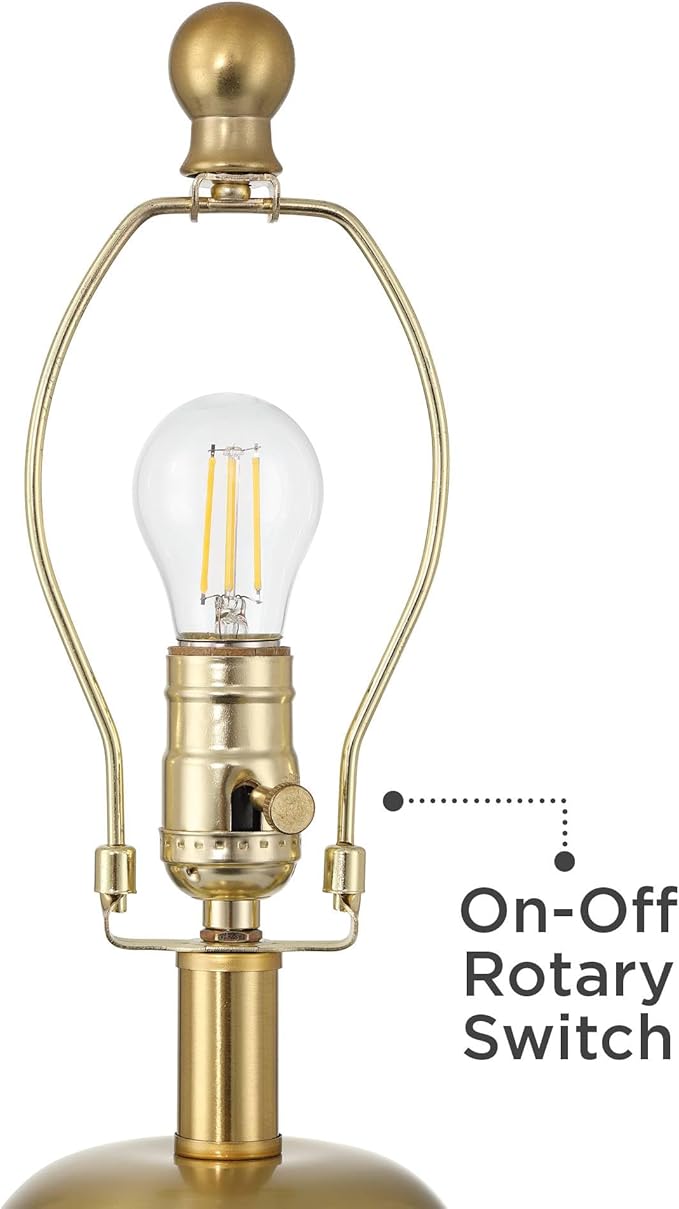 360 Lighting Anthem 21 3/4" High Small Modern Accent Table Lamp Black Gold Brass Finish Metal Single Fabric Black Shade Living Room Bedroom Bedside Nightstand House Office Home Reading Kitchen