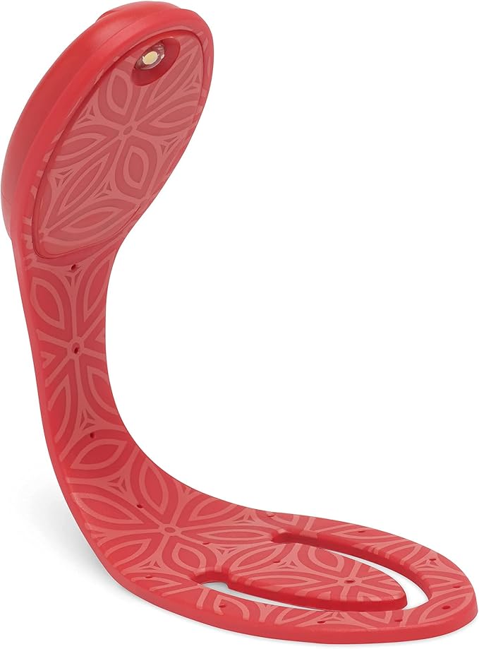 Gifts for Readers & Writers Bookmark Reading Light Red -2in1 Clip On Bookmark Mini Book Light for Reading Night in Bed, Battery Operated Travel LED Book Lights, Flexible 8 Lumen Lights for Books