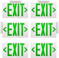 AKT LIGHTING Green LED Exit Sign Emergency Light with Battery Backup, Double Face Hardwired Green Letter Emergency Exit Lighting For, Restaurant, Commercial, Supermarket, UL-Listed, 120-277V, Pack of 6