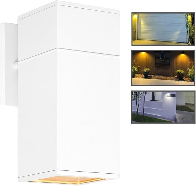 Outdoor Sconce, Exterior Light Fixture - ETL Listed, Aluminum Anti-Rust Waterproof Wall Mount Rectangular Design – 1-Direction Up or Down Wall Lantern Light Fixture for Porch, Garage or Patio