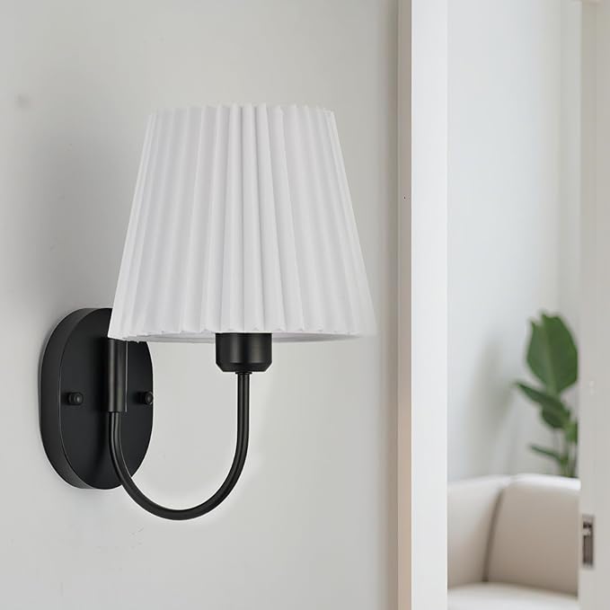 PASSICA DECOR Hardwired Wall Sconce Set of 2 Vintage Wall Light for Bedroom Living Room Vanity Farmhouse Bathroom Hallway Black
