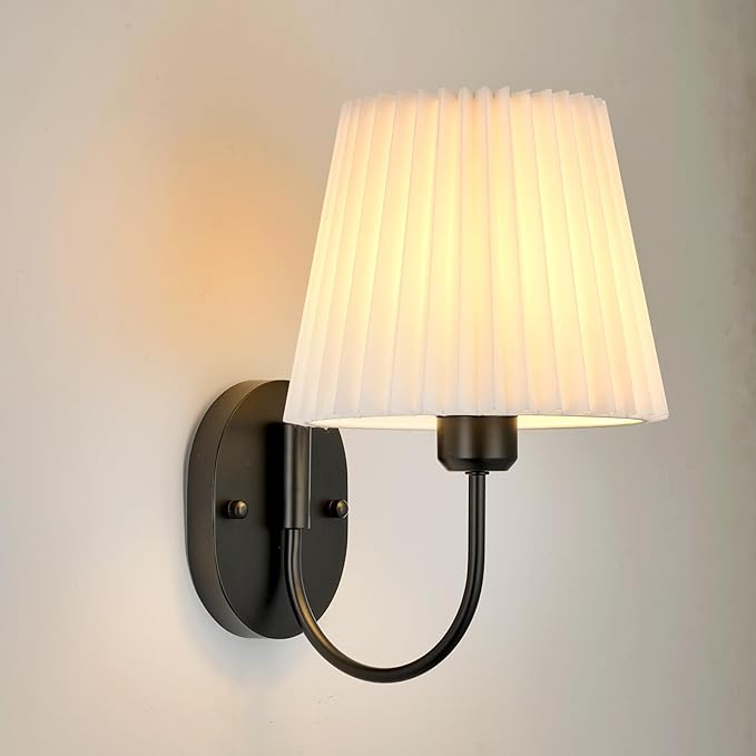 PASSICA DECOR Hardwired Wall Sconce Set of 2 Vintage Wall Light for Bedroom Living Room Vanity Farmhouse Bathroom Hallway Black