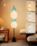 Blue Globe Floor Lamp - 3 CCT (3000K/4000K/5000K) Dimmable LED, Touch Switch, Modern Tall Standing Lamp for Bedroom, Living Room, Home Office