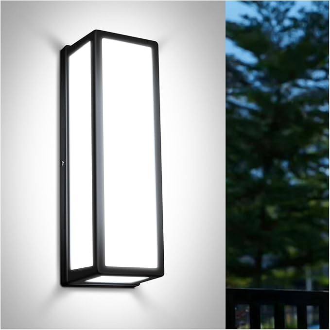 30Watt Modern Outdoor Wall Lights, 2000 Lumen Waterproof Exterior Porch Light, 6000K Daylight Anti-Rust Wall Mount Outdoor Wall Lighting for House, Front Porch, Garage