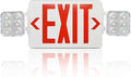 LED Combo Exit Sign Emergency Light, Commercial Emergency Exit Lights with Battery Backup, Double Sided and Adjustable Two LED Head, Fire Resistant UL 94V-0, AC 120/277V (1 Pack)