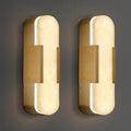 13.8 inch Alabaster Wall Sconces Set of Two, Natural Marble Wall Lighting, Brass Bedside Wall Lamp, Indoor Vanity Light Fixtures for Hallway,Bathroom Living Room (Including LED)