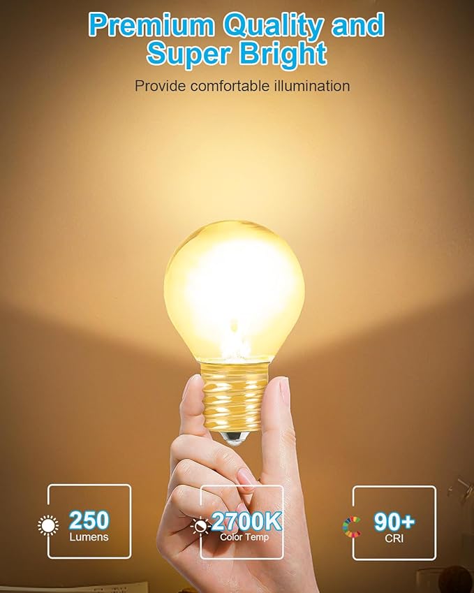 40 Watt Lava Lamp Replacement Bulbs - E17 Intermediate Base, 6-Pack, Compatible with 14.5-Inch/20-Ounce Lava Lamps, S11 Shape, Soft Warm White Glow, 120 Volt