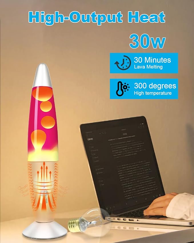 30 Watt Lava Lamp Bulbs - E17 Base, 6-Pack, Ideal for 14.5-Inch/20-Ounce Lava Lamps, S11 Shape, Soft Warm White, 120V Replacement Bulbs for Night Light Lava Lamp