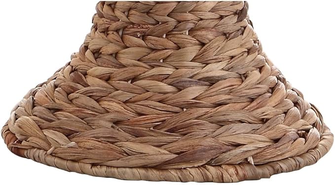 JONATHAN Y JYL1015A 31" Tall Coastal Table Lamp, Natural Woven Water Hyacinth Boho Accent Lamp with Gray Linen Shade for Living Room, Bedroom, Farmhouse Bedside End Table, LED Bulb Included