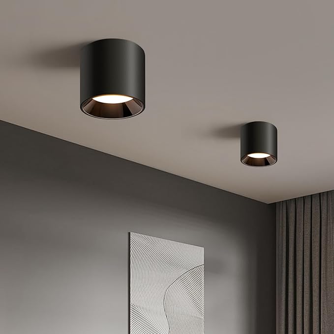 OKELI Modern LED Flush Mount Ceiling Light Fixtures for Hallway Kitchen Entryway, 20W 1800LM 3CCT 3000K-6000K Dimmable Close to Ceiling Lighting, Cylinder Ceiling Lamps for Dining Room Living Room