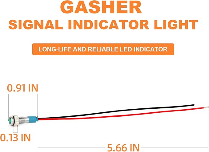 GASHER 12V/24V/110V 20mA Energy Saving Indicator Light Mounting Hole Size 6mm Green Yellow Red Blue White (110V) 5 PCS