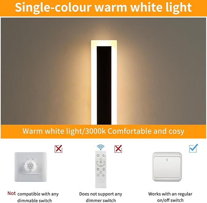 Mikeru Upgraded Widened 2pack 23.6inch Outdoor Wall Light Fixtures, 3000k Exterior Lighting Fixtures Ip65 Waterproof Rust Long LED Wall Light Hardwire Wall Mount Porch Lights (Width: 5.5inch)