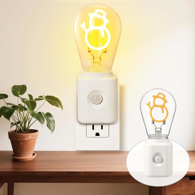 LED Night Light Plug-in with Smart Dusk-to-Dawn & Motion Sensor, 1W 10-100LM Dimmable, 2200K, for Bedroom, Hallway, 1 Pack