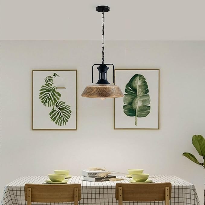 Vintage Metal Lamp Shade, Brushed Copper Metal Replacement Lamp Shade For Lighting Fixtures, Easy Fit DIY Light Guard Replacement Accessories (Type 4)