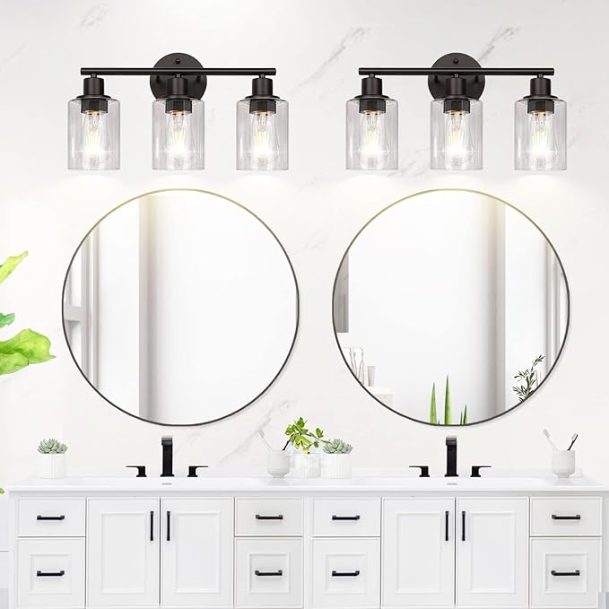 5 Pack Clear Glass Lamp Shade，Glass Shade Covers Replacements for Light Fixtures，Cylinder Globe Glass Shades Covers for Pendant Lights Chandeliers Wall Sconces Bath Vanity Lights
