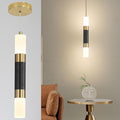 Modern Kitchen Island Pendant Light Fixtures, Black and Gold LED Ceiling Hanging Lights, 3 Color 2700K/4500K/6500K, Over Table Mini Linear Acrylic Pendant Lighting for Dining Room, Bedside, Bar