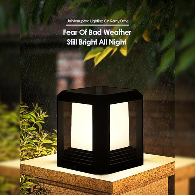 Outdoor Post Lights,Fits 5.91"x5.91"x6.34" Wooden Fence Deck Patio Garden, LED Lamp Post Waterproof Lantern 13W 3000K Modern Black Outdoor Column Lamps ETL certificated…