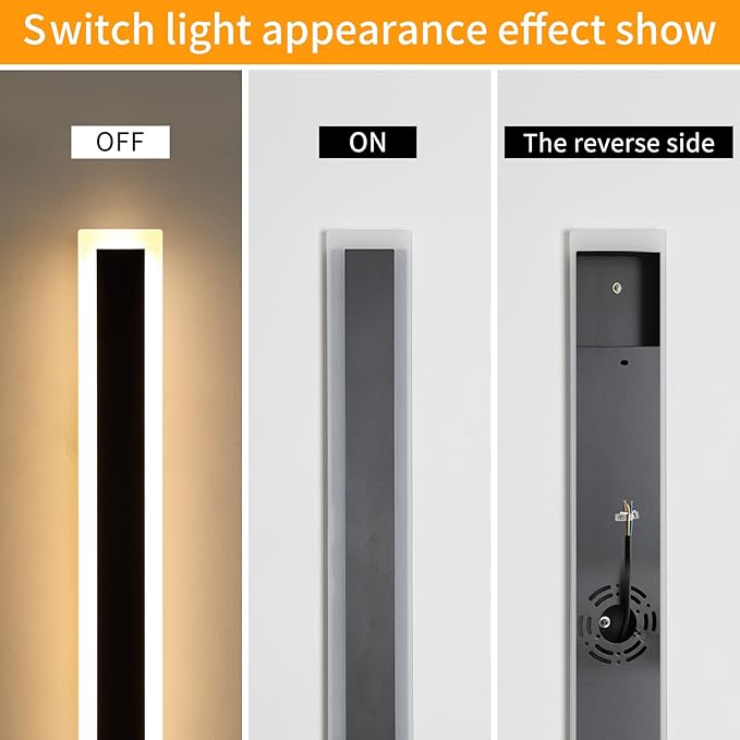 Mikeru 2pack 39.3inch Wall Light Fixtures, 3000k Exterior Lighting Fixtures Ip65 Waterproof Rust Outdoor Light Fixtures Hardwire Wall Mount Porch Lights for Garage (Width: 5.5inch)