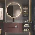 Bathroom Vanity with Sink - Extended Metal Handles & Side Cabinets with Ambient Lighting | Large Storage Space, Floating Wood Bathroom Vanities Sink Set (32'')
