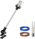 Obcursco Boat Stern Lights, 2NM 360° LED Anchor Light, IP67 Waterproof Bimini Top Lighting, Fold-Down White Navigation Lighting for Pontoon, Marine, Yacht, and Fishing Boats(18'' Vertical Swing)