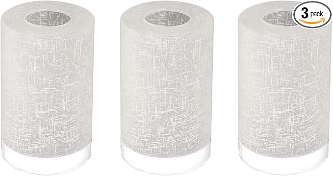 3-Pack White Linen Frosted Glass Lamp Shade, Glass Shade Covers Replacements for Light Fixtures, 1.65 Inch Fitter Globes Lampshades for Chandelier Wall Sconces Pendant Lights Bath Vanity Lights